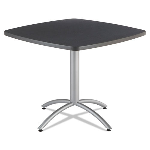 Cafeworks Cafe-height Table, Square, 36" X 36" X 30", Graphite Granite/silver