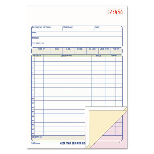 2-part Sales Book, 18 Lines, Two-part Carbon, 7.94 X 5.56, 50 Forms Total