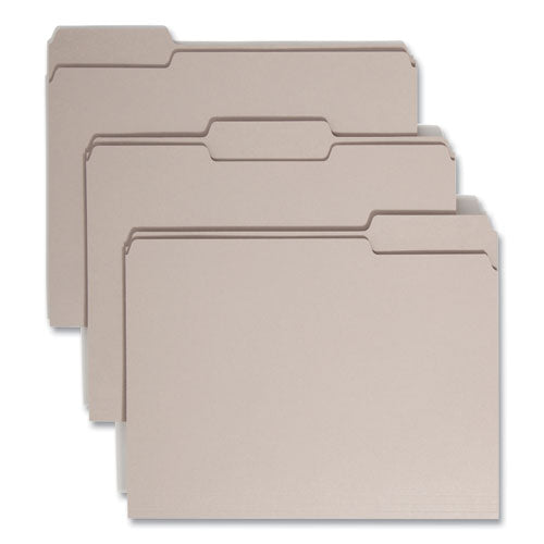Colored File Folders, 1/3-cut Tabs: Assorted, Letter Size, 0.75" Expansion, Gray, 100/box