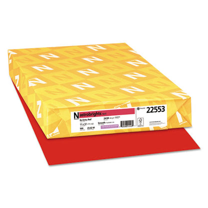 Color Paper, 24 Lb Bond Weight, 11 X 17, Re-entry Red, 500/ream