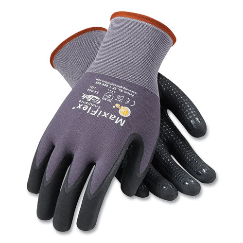 Endurance Seamless Knit Nylon Gloves, Large (size 9), Gray/black, 12 Pairs