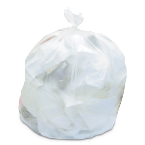 High-density Waste Can Liners, 45 Gal, 22 Mic, 40" X 48", Natural, 25 Bags/roll, 6 Rolls/carton