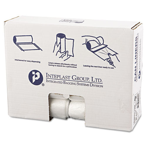 High-density Commercial Can Liners, 30 Gal, 13 Mic, 30" X 37", Clear, 25 Bags/roll, 20 Interleaved Rolls/carton