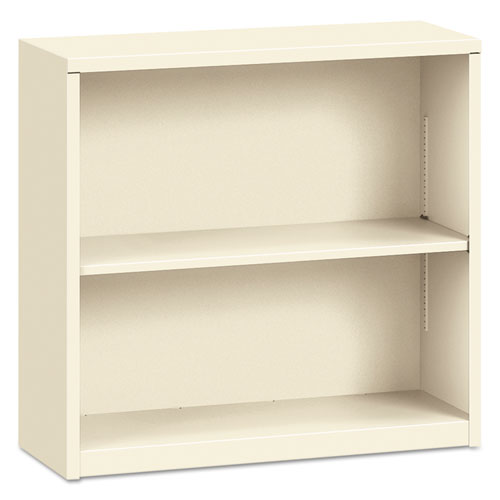 Metal Bookcase, Two-shelf, 34.5w X 12.63d X 29h, Putty