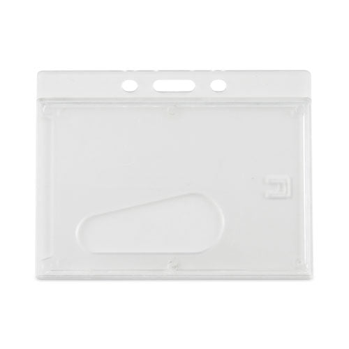 Frosted One-card Rigid Badge Holders, Horizontal, Frosted 3.68" X 2.75" Holder, 3.38" X 2.13" Insert, 25/box