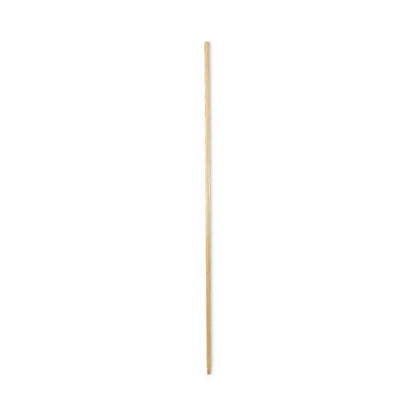 Threaded End Broom Handle, Lacquered Wood, 0.94" Dia X 60", Natural