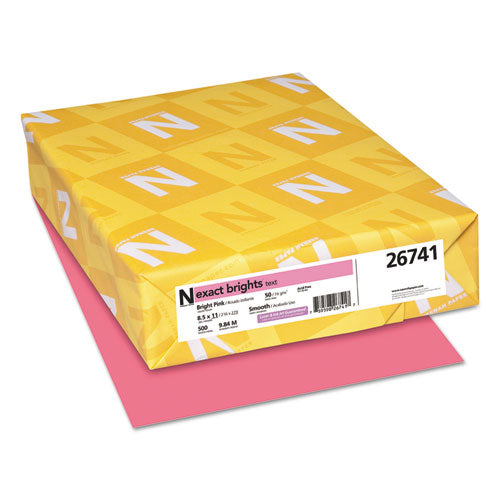Exact Brights Paper, 20 Lb Bond Weight, 8.5 X 11, Bright Pink, 500/ream