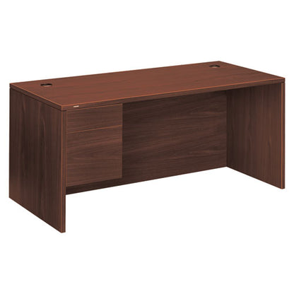 10500 Series "l" Workstation Left Pedestal Desk, 66" X 30" X 29.5", Mahogany