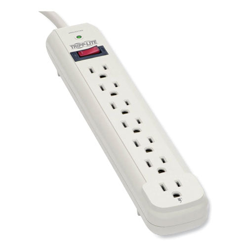 Protect It! Surge Protector, 7 Ac Outlets, 25 Ft Cord, 1,080 J, Light Gray