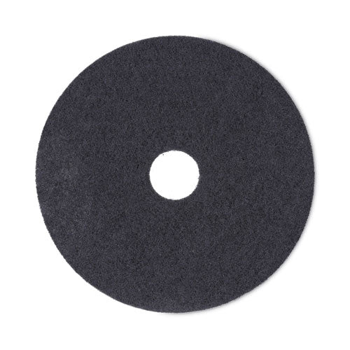 Stripping Floor Pads, 18" Diameter, Black, 5/carton