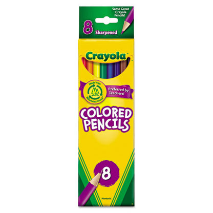 Long-length Colored Pencil Set, 3.3 Mm, 2b, Assorted Lead And Barrel Colors, 8/pack