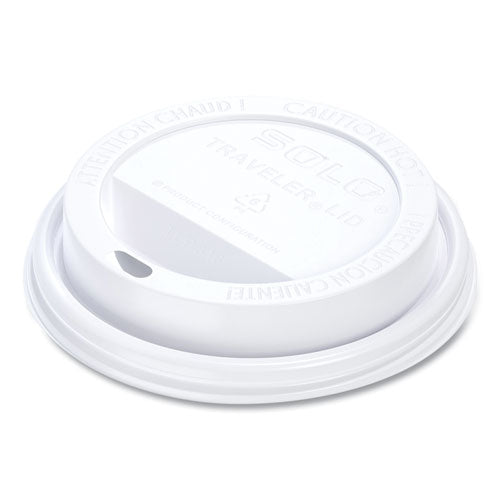 Traveler Cappuccino Style Dome Lid, Polystyrene, Fits 10 Oz To 24 Oz Hot Cups, White, 100/pack, 10 Packs/carton