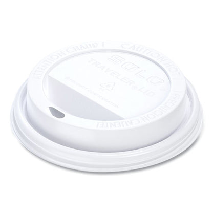 Traveler Cappuccino Style Dome Lid, Polystyrene, Fits 10 Oz To 24 Oz Hot Cups, White, 100/pack, 10 Packs/carton