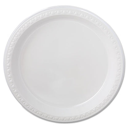 Heavyweight Plastic Plates, 9" Dia, White, 125/pack, 4 Packs/carton