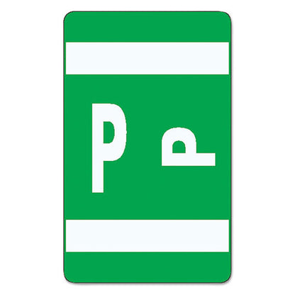 Alphaz Color-coded Second Letter Alphabetical Labels, P, 1 X 1.63, Dark Green, 10/sheet, 10 Sheets/pack