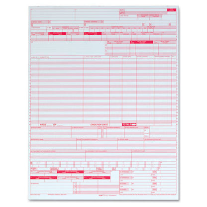 Ub04 Hospital Insurance Claim Form For Laser Printers, One-part (no Copies), 8.5 X 11, 2,500 Forms Total