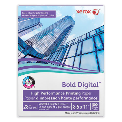 Bold Digital Printing Paper, 100 Bright, 28 Lb Bond Weight, 8.5 X 11, White, 500/ream