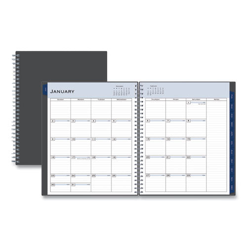 Passages Monthly Planner, 10 X 8, Charcoal Cover, 12-month (jan To Dec): 2024