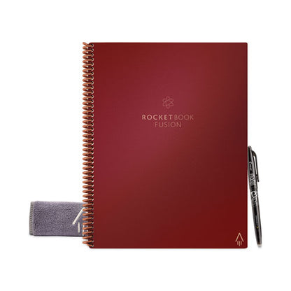 Fusion Smart Notebook, Seven Assorted Page Formats, Scarlet Sky Cover, (21) 11 X 8.5 Sheets
