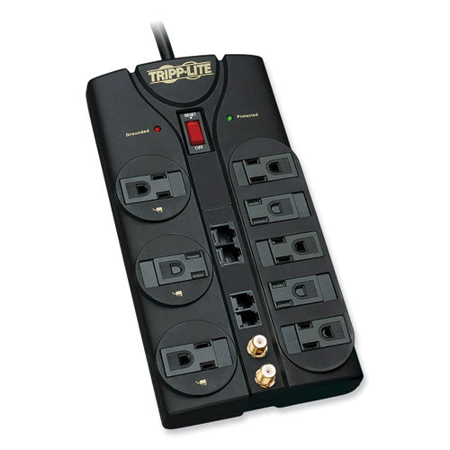 Protect It! Surge Protector, 8 Ac Outlets, 10 Ft Cord, 3,240 J, Black