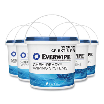 Chem-ready Wiping System Bucket, 7.13 X 7.13 X 7, White, 5/carton