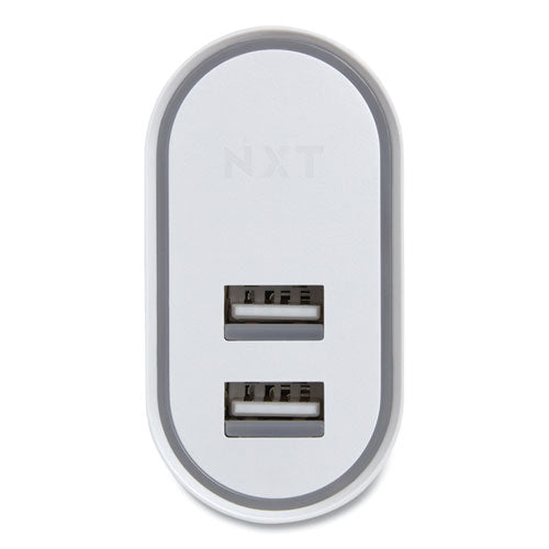Wall Charger, Two Usb-a Ports, White