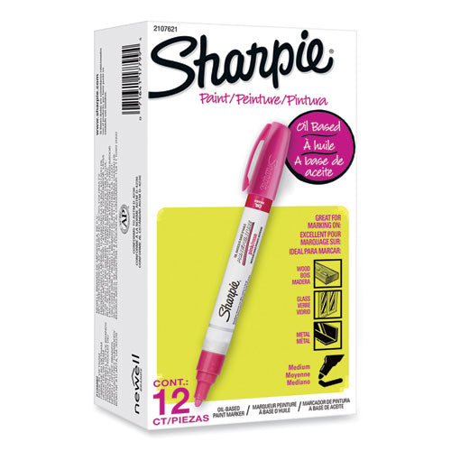 Sharpie Oil-Based Paint Marker, Medium Bullet Tip, Silver, 3-Count