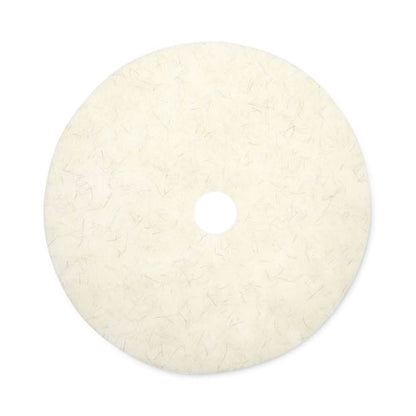 Natural Burnishing Floor Pads, 27" Diameter, White, 5/carton