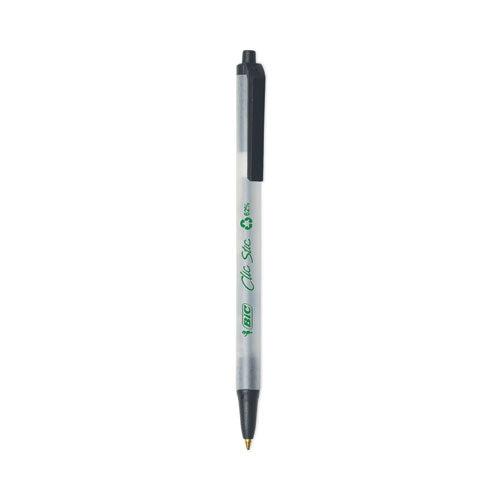 Revolution Clic Stic Ballpoint Pen, Retractable, Medium 1 Mm, Black Ink, Translucent Frost/black Barrel, 48/pack
