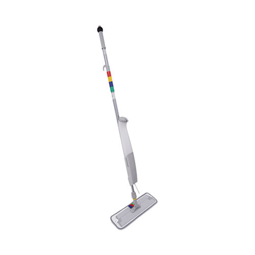 Bucketless Microfiber Mop System, 5 X 18 Blue Microfiber Head, 59" Gray Aluminum/polypropylene Handle