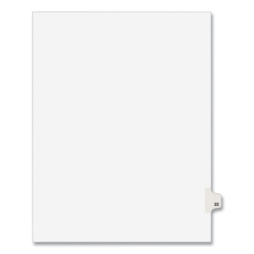 Preprinted Legal Exhibit Side Tab Index Dividers, Avery Style, 10-tab, 22, 11 X 8.5, White, 25/pack, (1022)