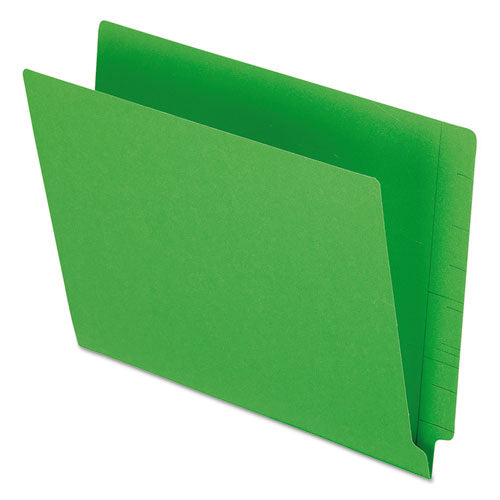 Colored End Tab Folders With Reinforced Double-ply Straight Cut Tabs, Letter Size, 0.75" Expansion, Green, 100/box