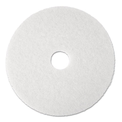 Low-speed Super Polishing Floor Pads 4100, 20" Diameter, White, 5/carton