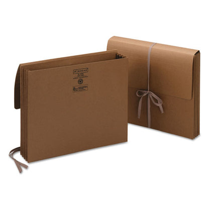 Redrope Expanding Wallets, 3.5" Expansion, 1 Section, Cloth Tie Closure, Letter Size, Redrope, 10/box