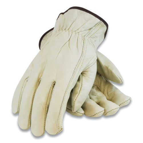 Economy Grade Top-grain Cowhide Leather Drivers Gloves, Small, Tan