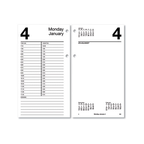 Large Desk Calendar Refill, 4.5 X 8, White Sheets, 12-month (jan To Dec): 2024