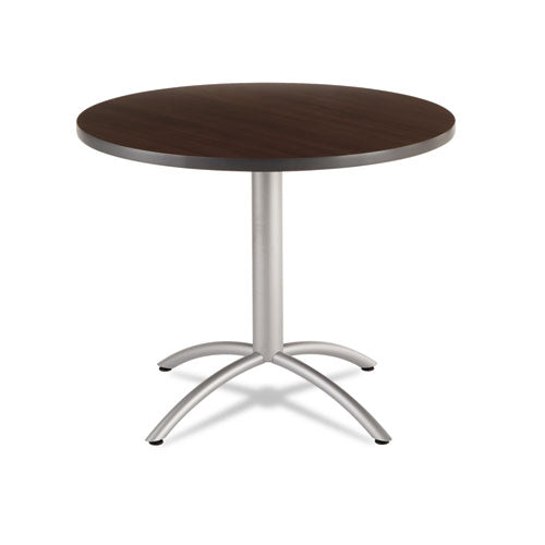 Cafeworks Table, Cafe-height, Round, 36" X 30", Walnut/silver