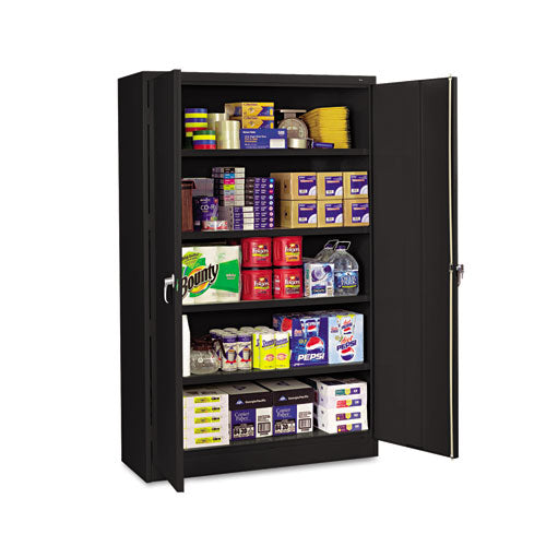 Assembled Jumbo Steel Storage Cabinet, 48w X 18d X 78h, Black