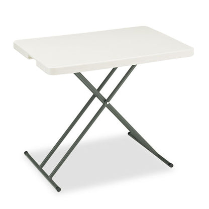 Indestructable Classic Personal Folding Table, 30" X 20" X 25" To 28", Platinum/gray