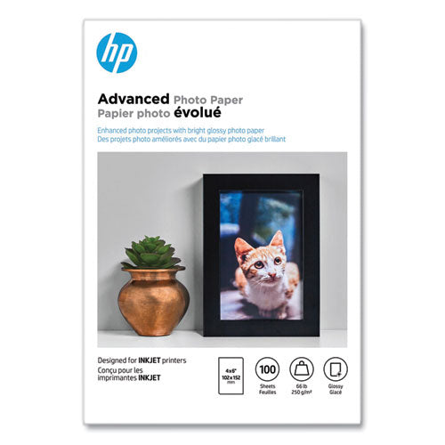 Advanced Photo Paper, 10.5 Mil, 4 X 6, Glossy White, 100/pack