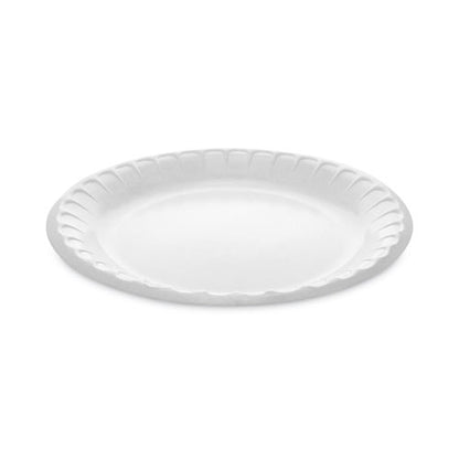Placesetter Deluxe Laminated Foam Dinnerware, Plate, 8.88" Dia, White, 500/carton