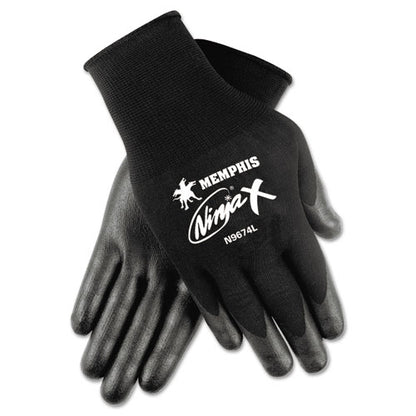 Ninja X Bi-polymer Coated Gloves, Small, Black, Pair