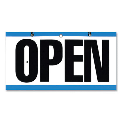 Open/closed Outdoor Sign, 11.6 X 6, Blue/white/black