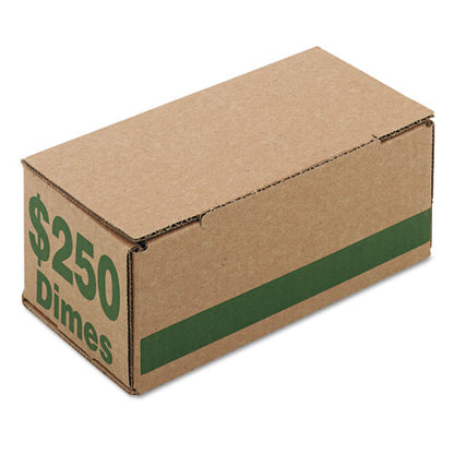 Corrugated Cardboard Coin Storage With Denomination Printed On Side, 8.06 X 3.31 X 3.19,  Green