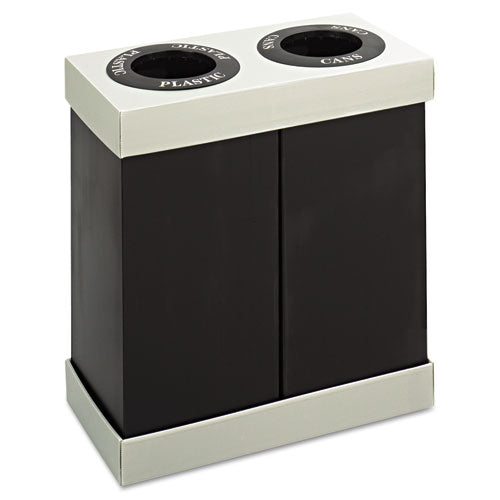 At-your-disposal Recycling Center, Two 28 Gal Bins, Polyethylene, Black