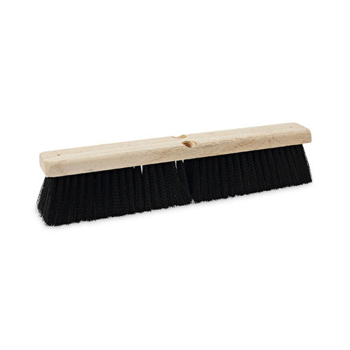 Floor Brush Head, 3" Black Medium Weight Polypropylene Bristles, 18" Brush