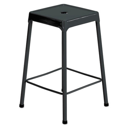 Counter-height Steel Stool, Backless, Supports Up To 250 Lb, 25" Seat Height, Black