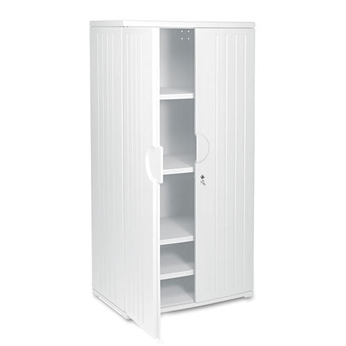 Rough N Ready Storage Cabinet, Four-shelf, 36w X 22d X 72h, Platinum