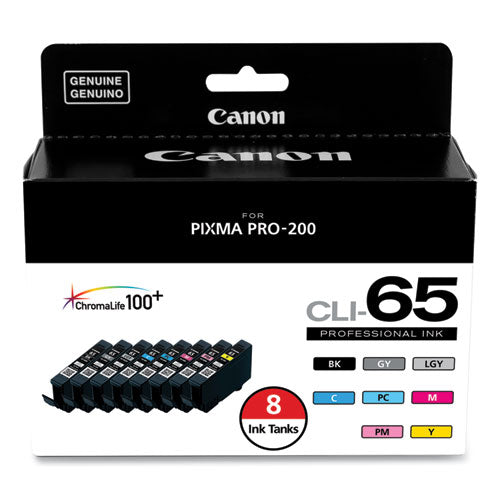 4215c007 (cli-65) Ink, Black/cyan/gray/light Gray/magenta/photo Cyan/photo Magenta/yellow, 8/pack