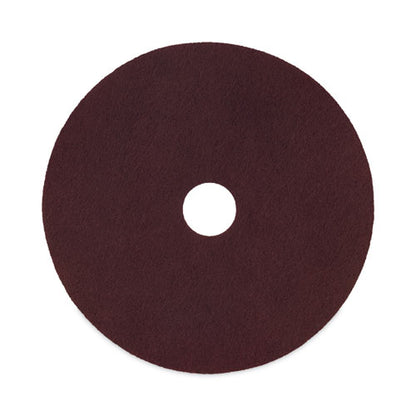 Deep Scrub Pads, 16" Diameter, Maroon, 10/carton